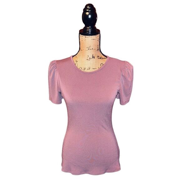 Express Womens Size Small Blouse Top Purple Short Sleeve - Picture 1 of 3